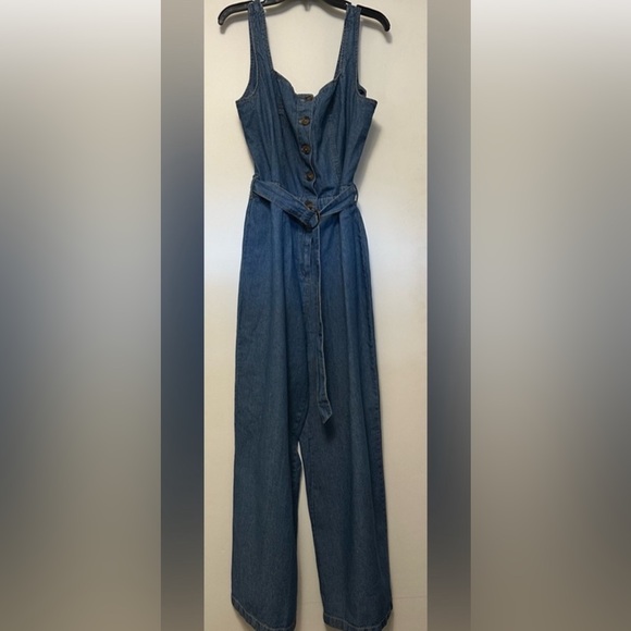 Women's Blue Denim Jumpsuit - Picture 1 of 14